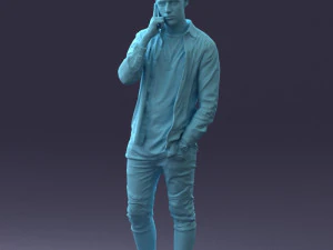 000116 Trendy Young Man with Mobile 0118 3D Model
