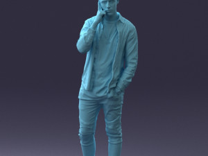 000116 Trendy Young Man with Mobile 0118 Model 3D