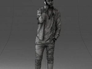 000116 Trendy Young Man with Mobile 0118 3D Model
