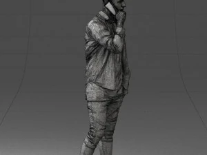 000116 Trendy Young Man with Mobile 0118 3D Model