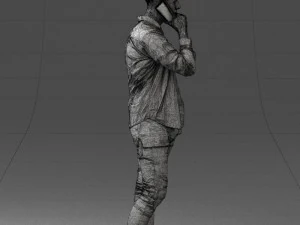 000116 Trendy Young Man with Mobile 0118 3D Model
