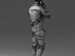 000116 Trendy Young Man with Mobile 0118 3D Model