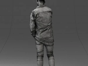 000116 Trendy Young Man with Mobile 0118 3D Model