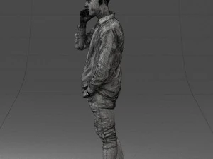 000116 Trendy Young Man with Mobile 0118 3D Model