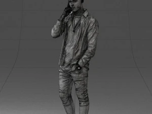 000116 Trendy Young Man with Mobile 0118 3D Model