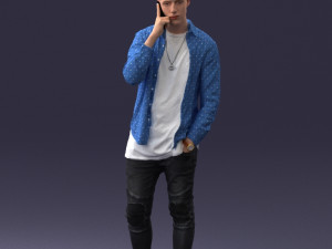 000116 Trendy Young Man with Mobile 0118 3dp 3D 프린트 모델