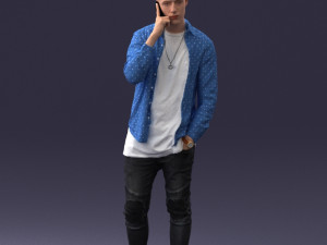 000116 Trendy Young Man with Mobile 0118 3dp 3D Baskı Modeli