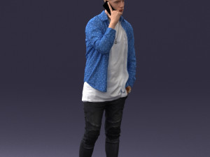 000116 Trendy Young Man with Mobile 0118 3dp 3D Baskı Modeli