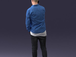 000116 Trendy Young Man with Mobile 0118 3dp 3D Baskı Modeli