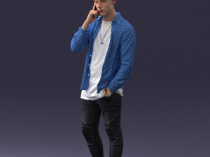 000116 Trendy Young Man with Mobile 0118 3dp 3D Baskı Modeli
