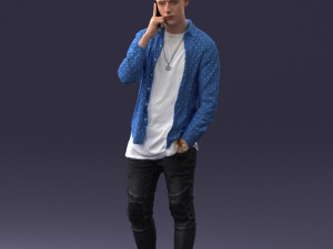 000116 Trendy Young Man with Mobile 0118 3dp 3D Baskı Modeli