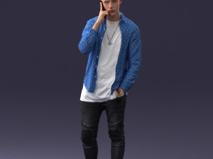 000116 Trendy Young Man with Mobile 0118 3dp 3D Baskı Modeli