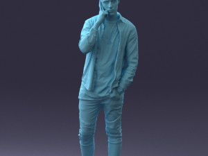 000116 Trendy Young Man with Mobile 0118 3dp 3D Baskı Modeli
