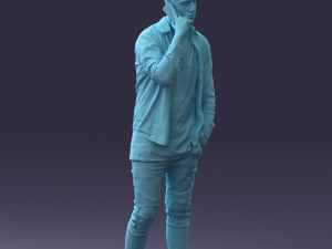 000116 Trendy Young Man with Mobile 0118 3dp 3D Baskı Modeli