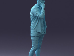 000116 Trendy Young Man with Mobile 0118 3dp 3D Baskı Modeli