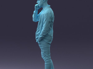 000116 Trendy Young Man with Mobile 0118 3dp 3D Baskı Modeli