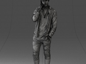 000116 Trendy Young Man with Mobile 0118 3dp 3D Baskı Modeli