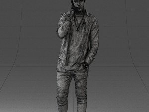 000116 Trendy Young Man with Mobile 0118 3dp 3D Baskı Modeli
