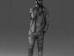 000116 Trendy Young Man with Mobile 0118 3dp 3D Baskı Modeli
