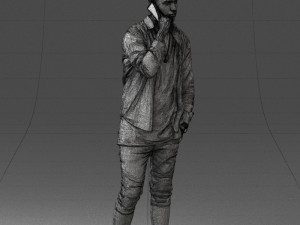 000116 Trendy Young Man with Mobile 0118 3dp 3D Baskı Modeli