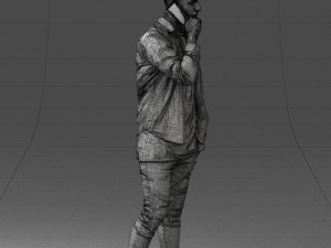 000116 Trendy Young Man with Mobile 0118 3dp 3D Baskı Modeli