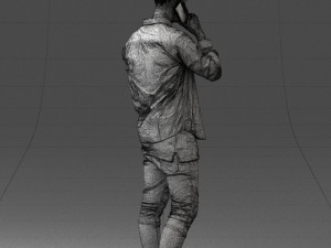 000116 Trendy Young Man with Mobile 0118 3dp 3D Baskı Modeli