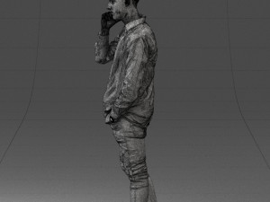 000116 Trendy Young Man with Mobile 0118 3dp 3D Baskı Modeli