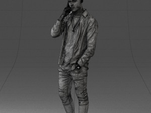 000116 Trendy Young Man with Mobile 0118 3dp 3D Baskı Modeli