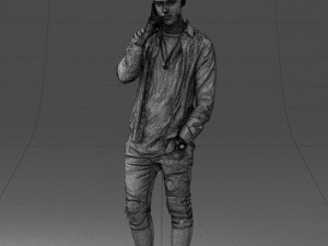 000116 Trendy Young Man with Mobile 0118 3dp 3D Baskı Modeli