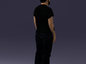 000127 Bearded Man in Graphic T-Shirt 0521 Model 3D