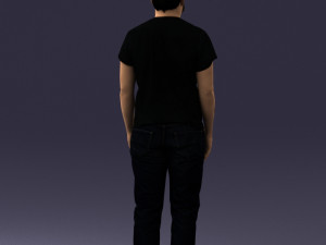 000127 Bearded Man in Graphic T-Shirt 0521 Model 3D
