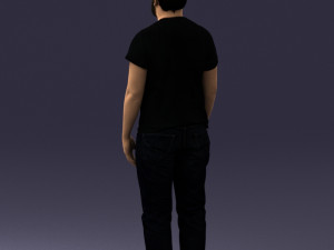 000127 Bearded Man in Graphic T-Shirt 0521 Model 3D