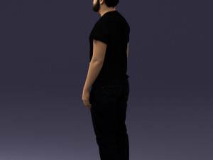 000127 Bearded Man in Graphic T-Shirt 0521 Model 3D