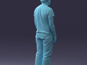 000127 Bearded Man in Graphic T-Shirt 0521 Model 3D