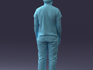000127 Bearded Man in Graphic T-Shirt 0521 Model 3D