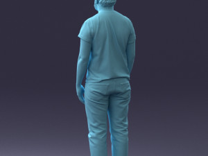 000127 Bearded Man in Graphic T-Shirt 0521 Model 3D
