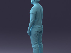 000127 Bearded Man in Graphic T-Shirt 0521 Model 3D