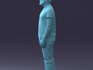 000127 Bearded Man in Graphic T-Shirt 0521 Model 3D