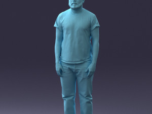 000127 Bearded Man in Graphic T-Shirt 0521 Model 3D