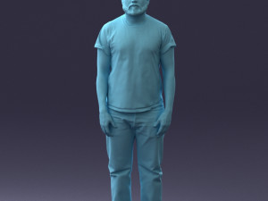 000127 Bearded Man in Graphic T-Shirt 0521 Model 3D