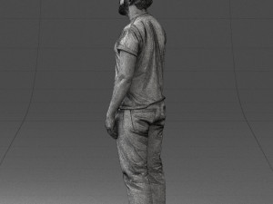 000127 Bearded Man in Graphic T-Shirt 0521 Model 3D