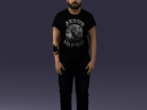 000127 Bearded Man in Graphic T-Shirt 0521 3dp 3D Druckmodell
