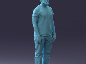 000127 Bearded Man in Graphic T-Shirt 0521 3dp 3D Druckmodell