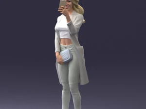 000132 Stylish Woman Taking a Selfie 3D Model