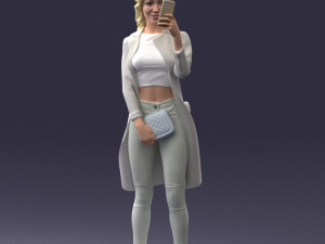 000132 Stylish Woman Taking a Selfie 3D 모델