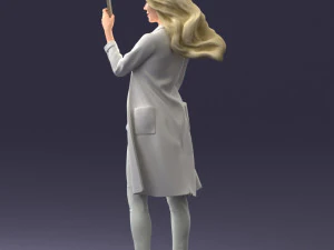 000132 Stylish Woman Taking a Selfie 3D Model