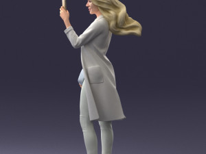 000132 Stylish Woman Taking a Selfie 3D 모델