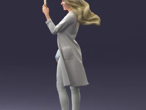 000132 Stylish Woman Taking a Selfie 3D Model