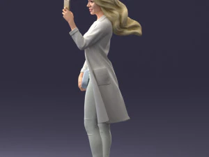 000132 Stylish Woman Taking a Selfie 3D Model