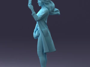 000132 Stylish Woman Taking a Selfie 3D Model